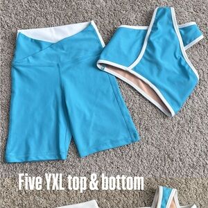Five dance shorts top set blue